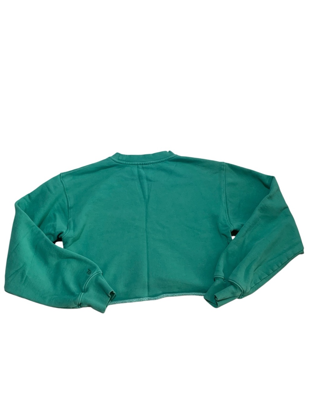 Tna Aritzia Cozy Fleece Perfect Cropped Crew Sweatshirt Green S - Picture 2 of 8